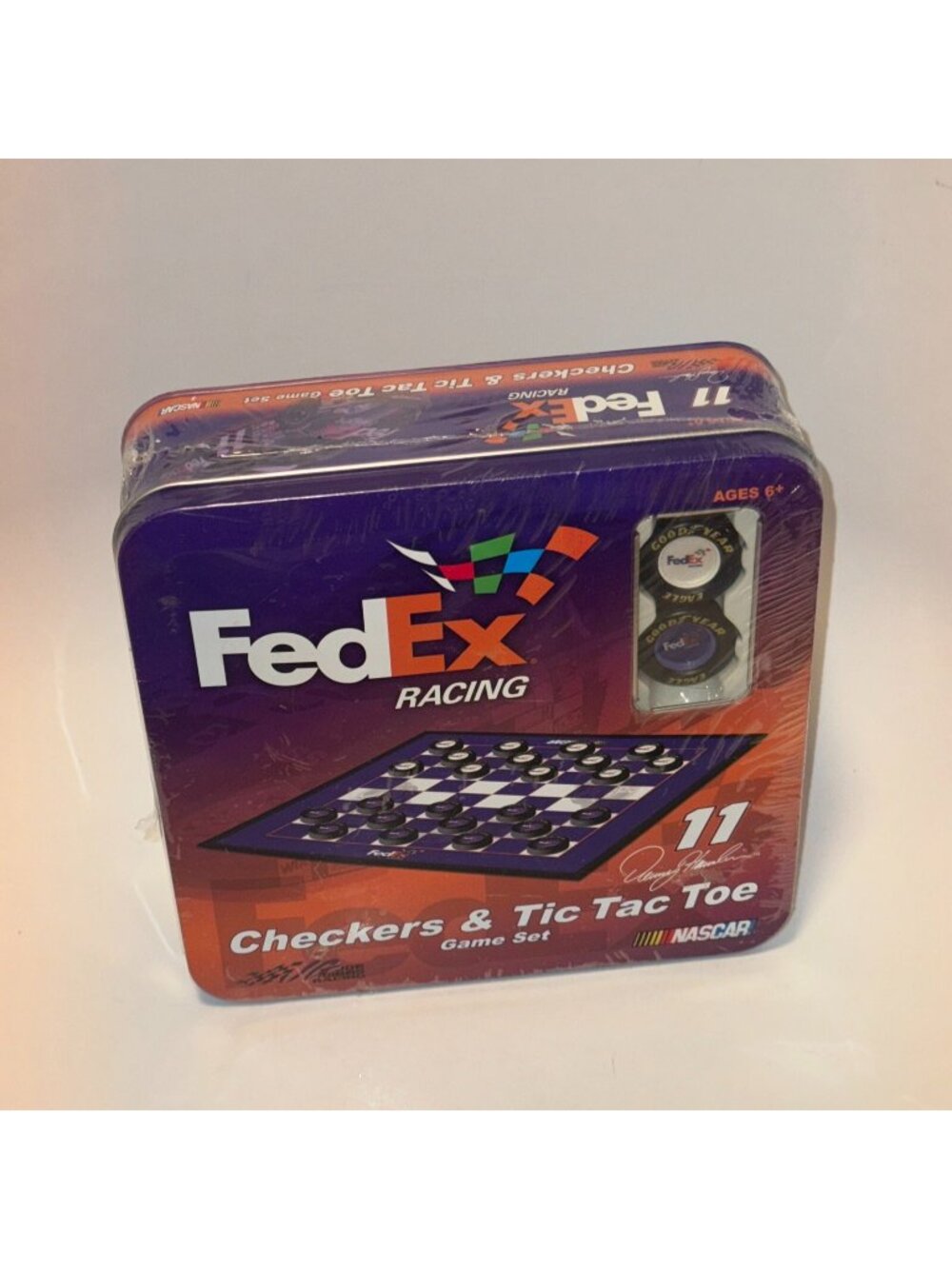 FedEx Racing Checkers & TicTacToe Game Set Nascar Denny Hamlin Joe Gibbs Racing